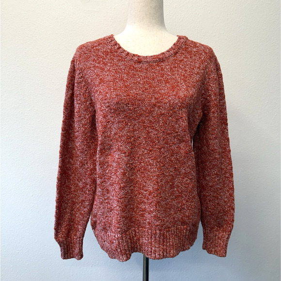 L.L. Bean Cotton Ragg Sweater Womens Size L petite Crewneck Pullover Outdoors - Picture 1 of 7